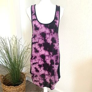Kensie Tie Dye Sleeveless purple & black tunic dress size S
